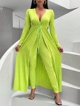 Women'S Drawstring Waist Long Sleeve Jacket And Pants Two Piece Set